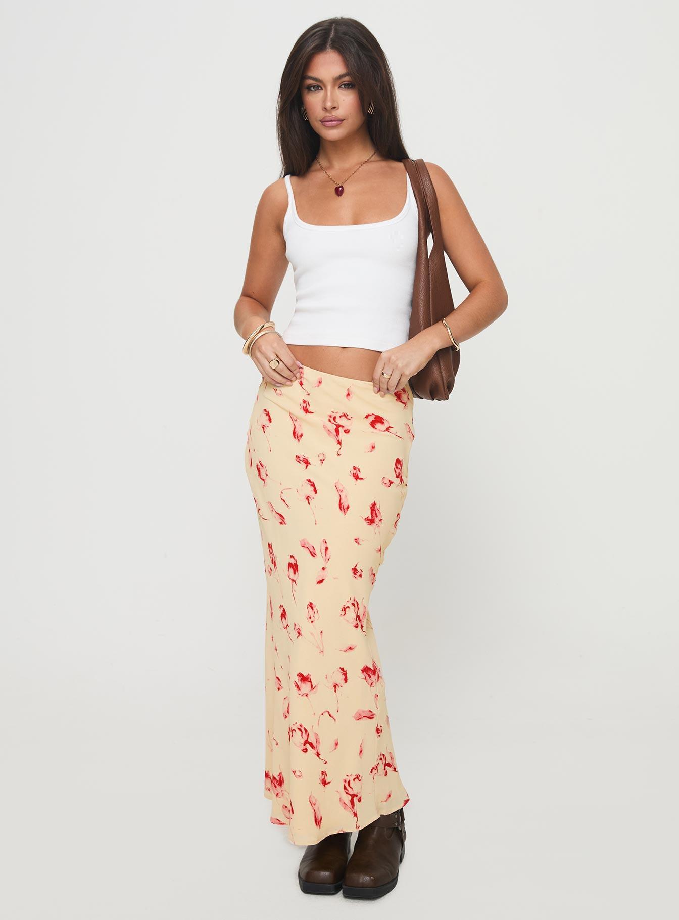 Mangoes Maxi Skirt Cream Product Image