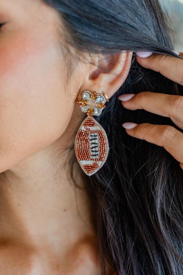 Beaded Football Earrings Product Image