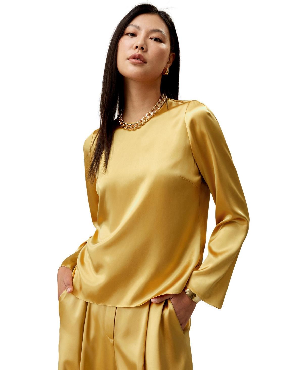 Lilysilk Womens Minimalist Long Sleeve Silk Top for Women Product Image