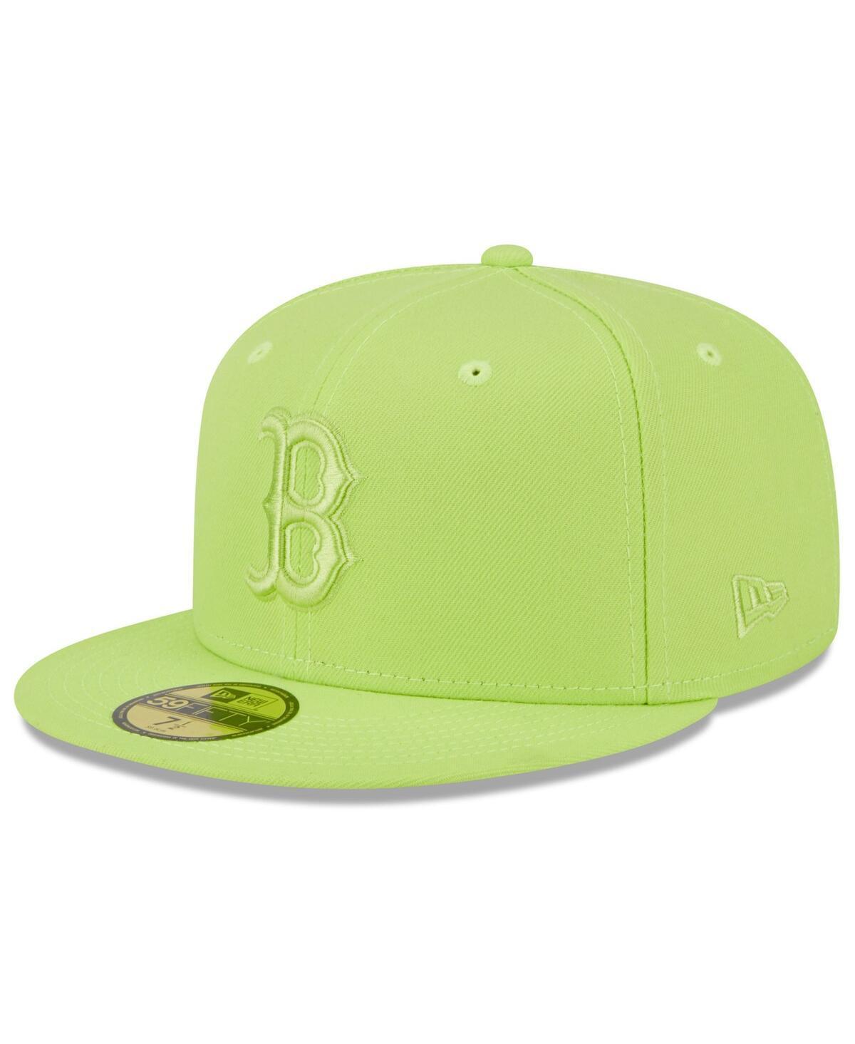 Mens New Era Neon Green Boston Red Sox 2023 Spring Color Basic 59FIFTY Fitted Hat Product Image