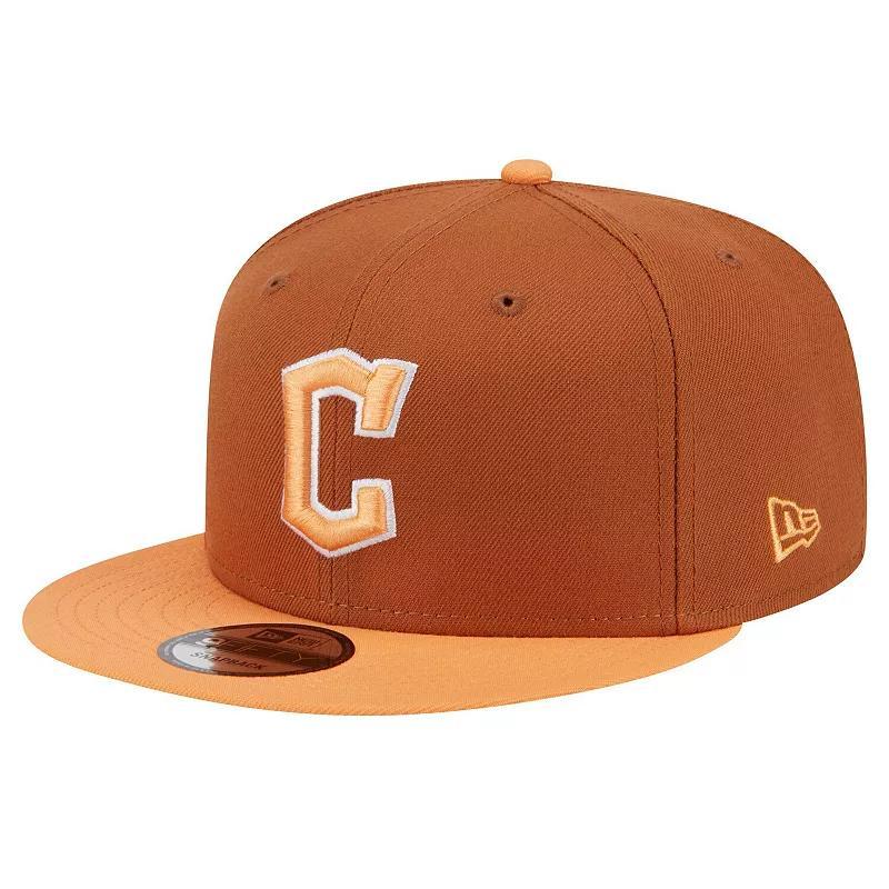 Mens New Era Brown Cleveland Guardians Spring Color Two-Tone 9FIFTY Snapback Hat Product Image