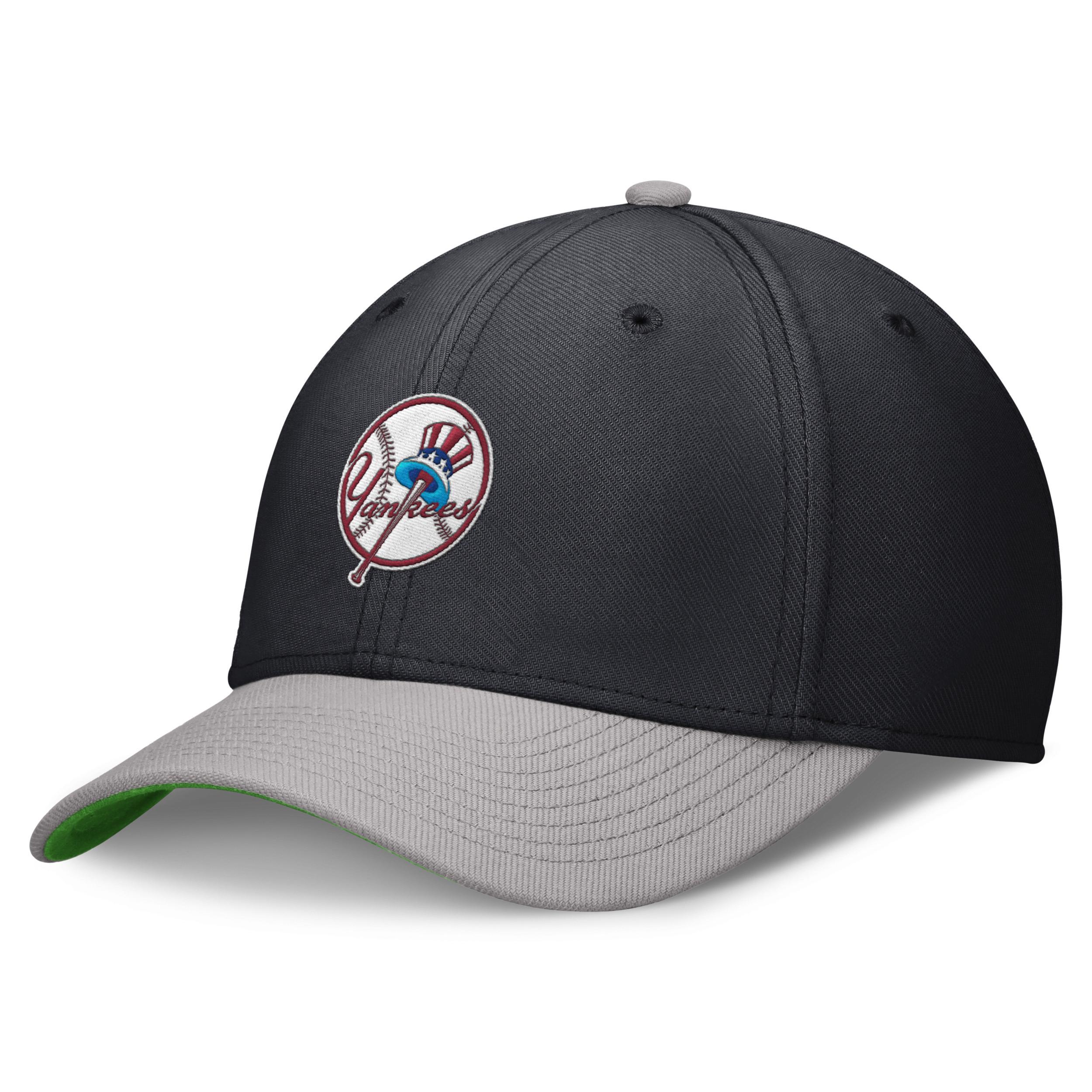 Nike Mens Navy/Gray New York Yankees Cooperstown Collection Rewind swoosh flex Performance Hat Product Image