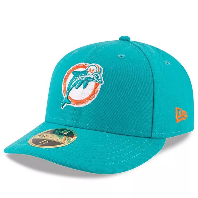 Mens New Era Aqua Miami Dolphins Omaha Throwback Low Profile 59FIFTY Fitted Hat Turquoise A Product Image