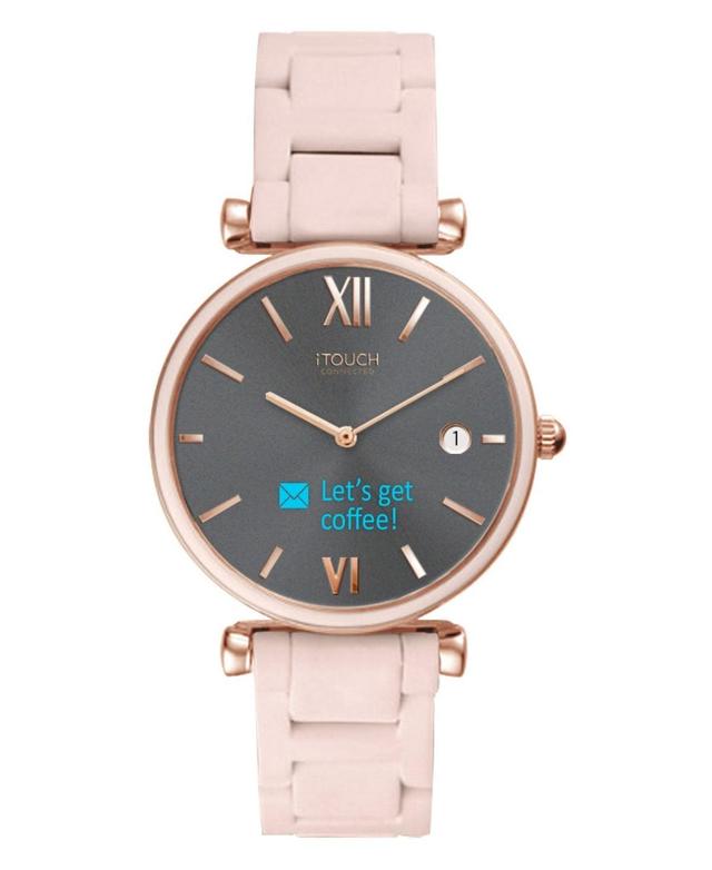 Connected Womens Hybrid Smartwatch Fitness Tracker: Rose Gold Case with Blush Metal Strap 38mm - Blush Product Image