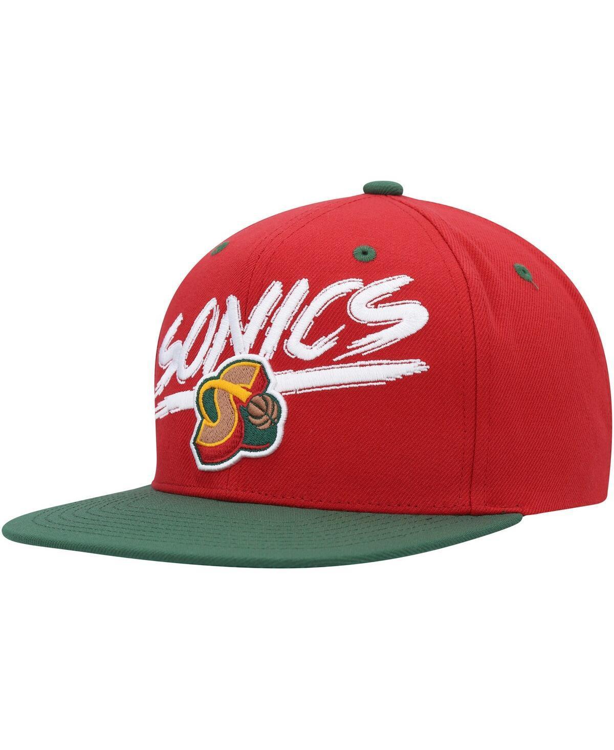 Mens Mitchell & Ness Red Seattle SuperSonics Hardwood Classics Soul Transcript Snapback Hat - Red Product Image