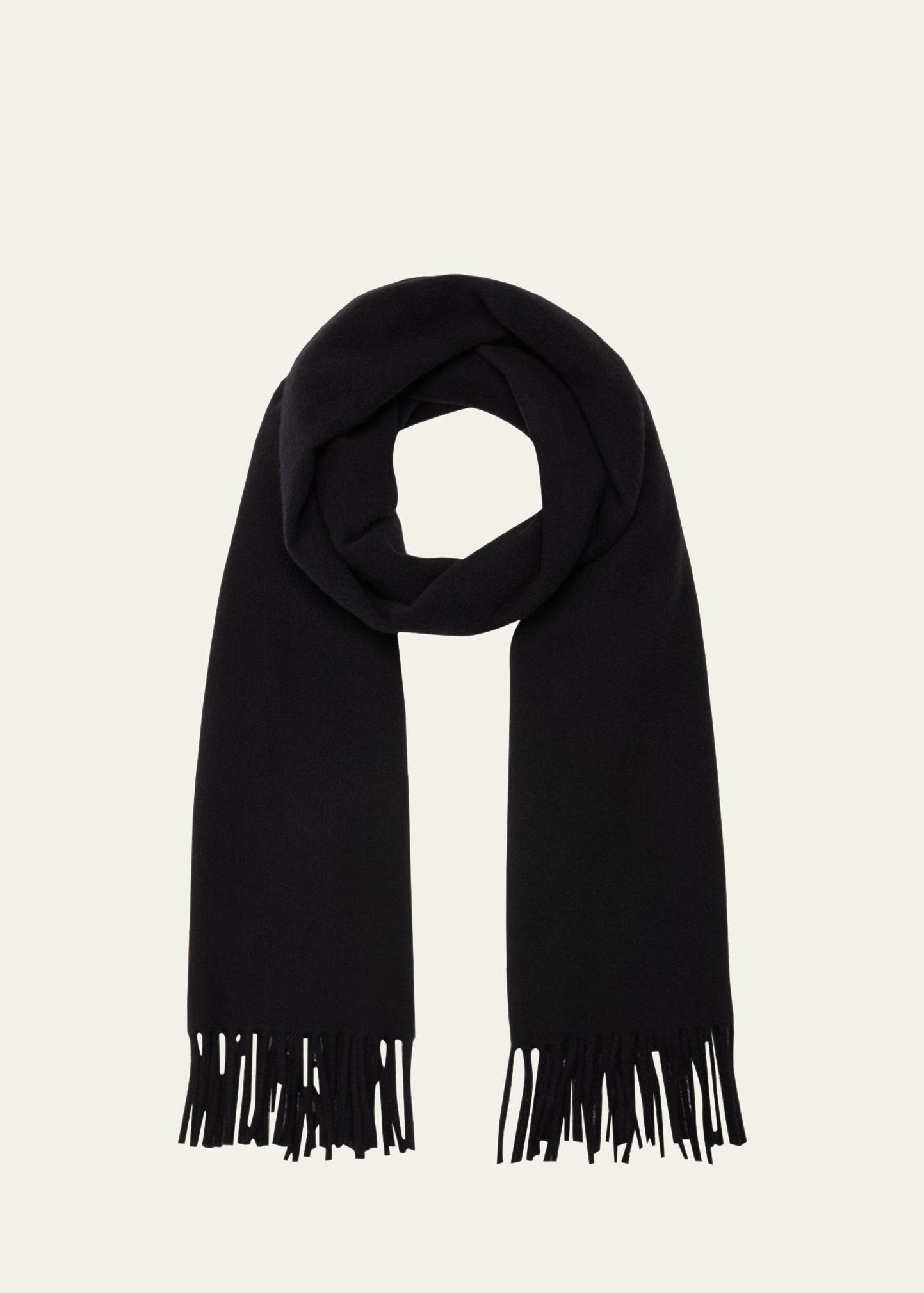 Toteme - Fringed Felted-wool Scarf - Womens - Black Product Image