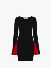 CONTRAST CUFF FITTED DRESS in black | JW Anderson US  Product Image