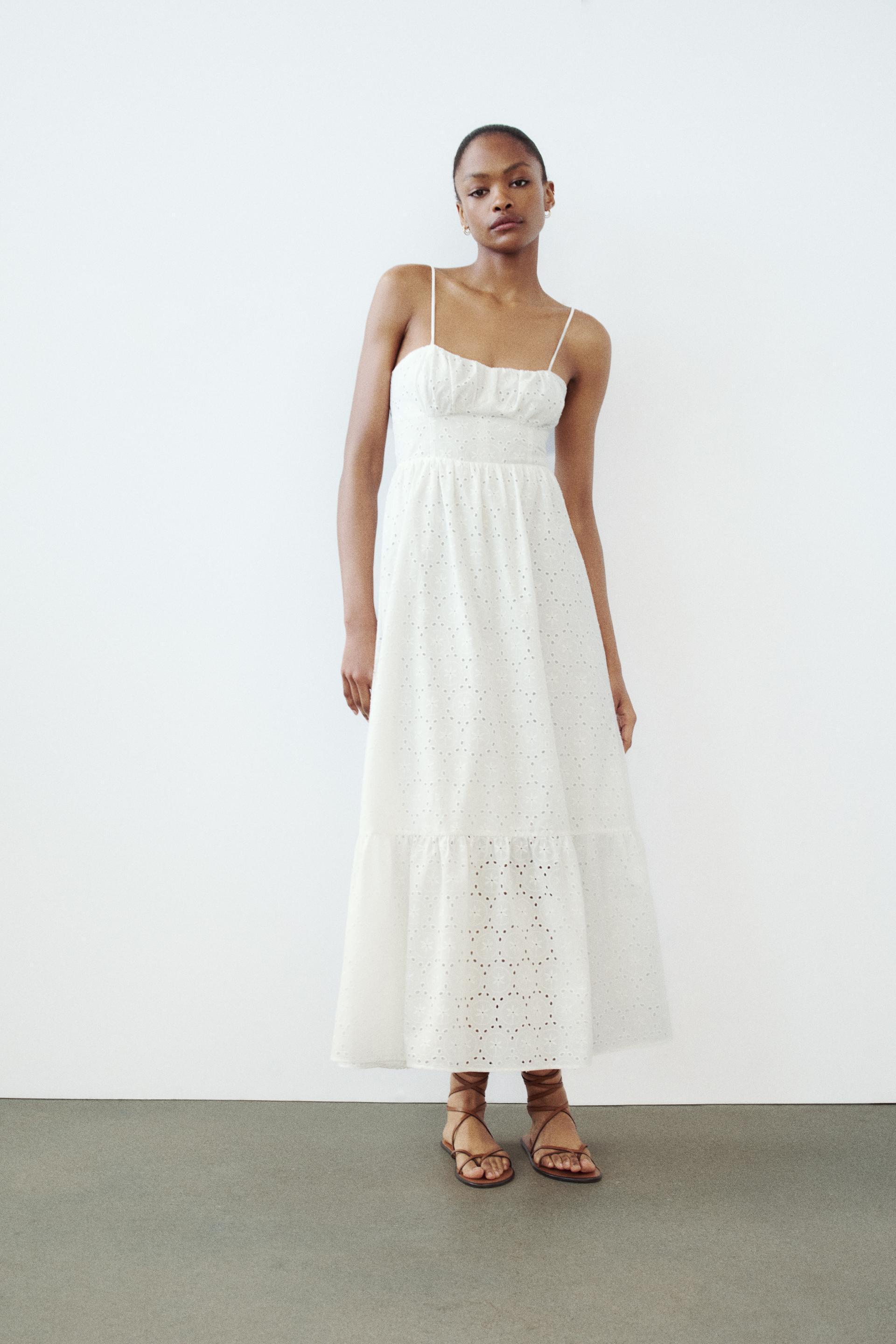 OPENWORK EMBROIDERY MIDI DRESS Product Image