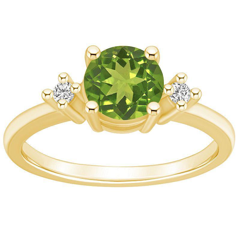 Alyson Layne 14k Gold Round Peridot & Diamond Accent Ring, Womens Product Image