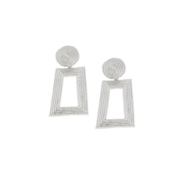 Sohi Womens Ribbed Drop Earrings Product Image