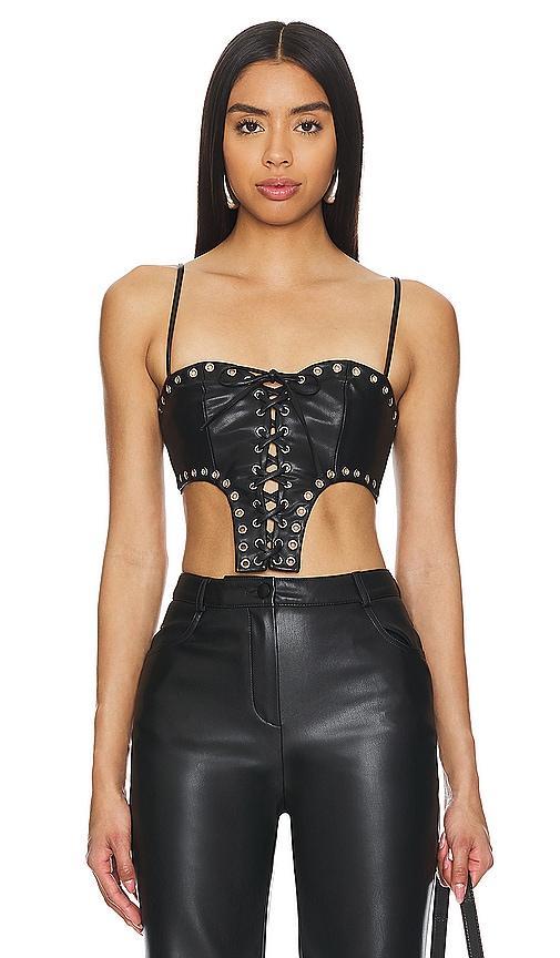 Trista Faux Leather Top Product Image