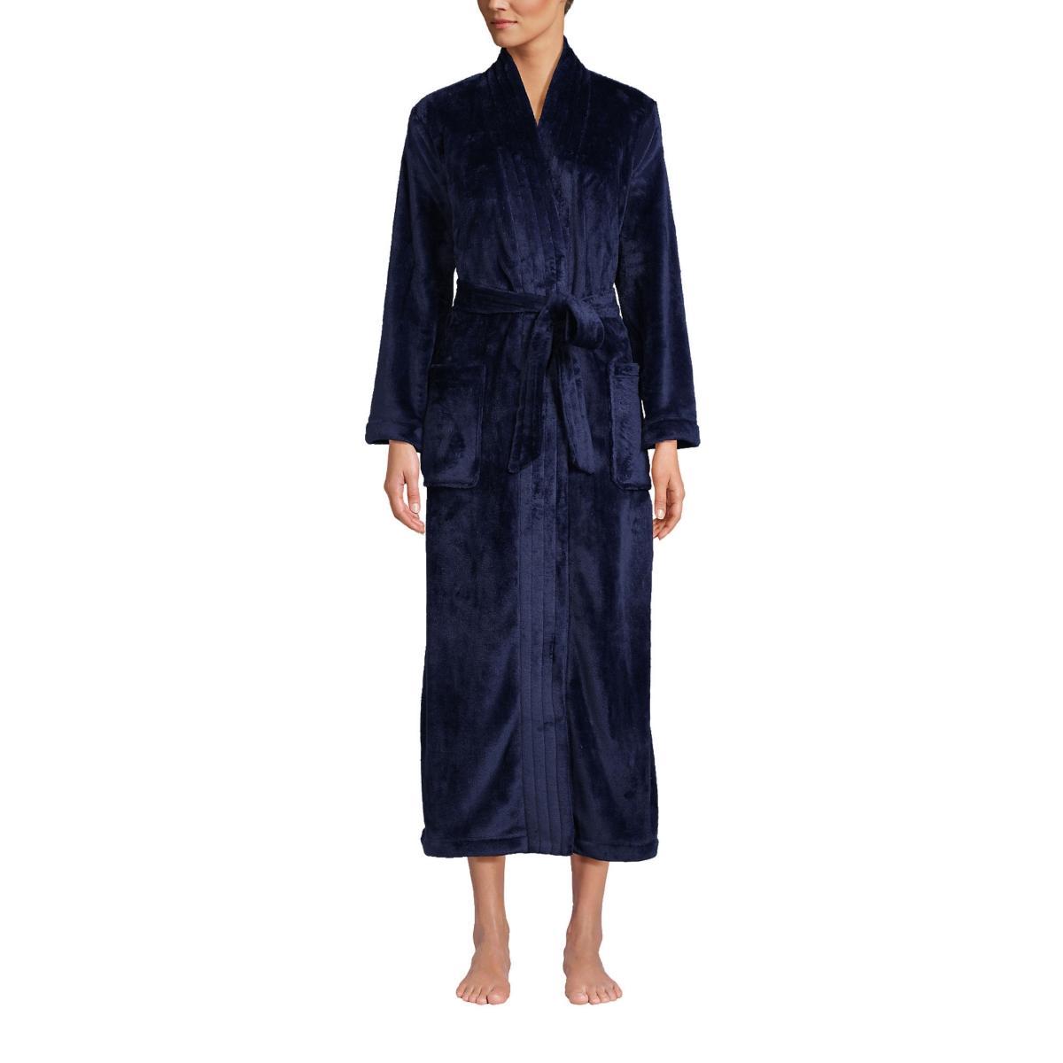 Lands End Womens Cozy Plush Long Wrap Robe Product Image