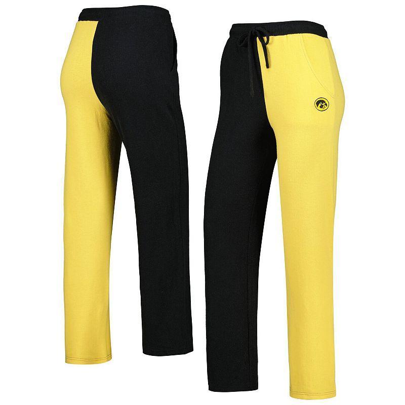 Womens ZooZatz Black Iowa Hawkeyes Colorblock Cozy Tri-Blend Lounge Pants - Black Product Image