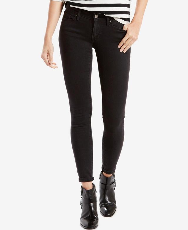 Womens Levis 711 Skinny Jeans Black Product Image