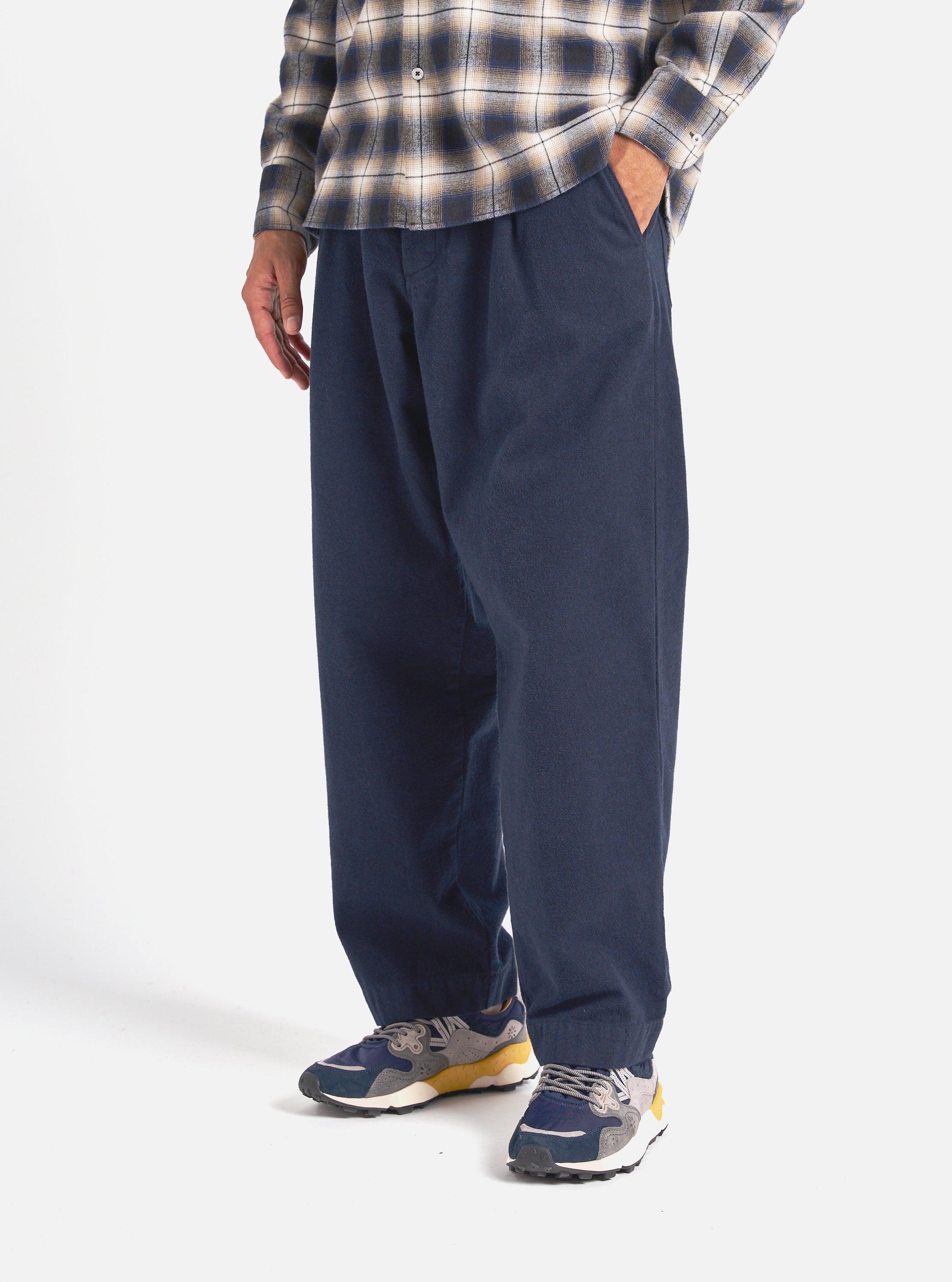 Universal Works Duke Pant in Navy Nebraska Cotton Product Image