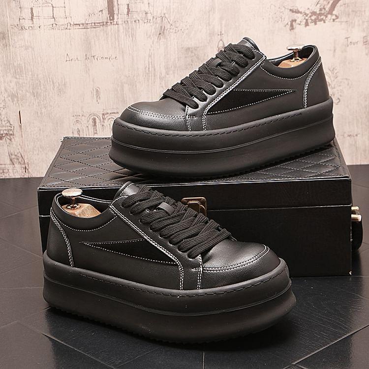 Contrast Stitched Lace-Up Shoes Product Image