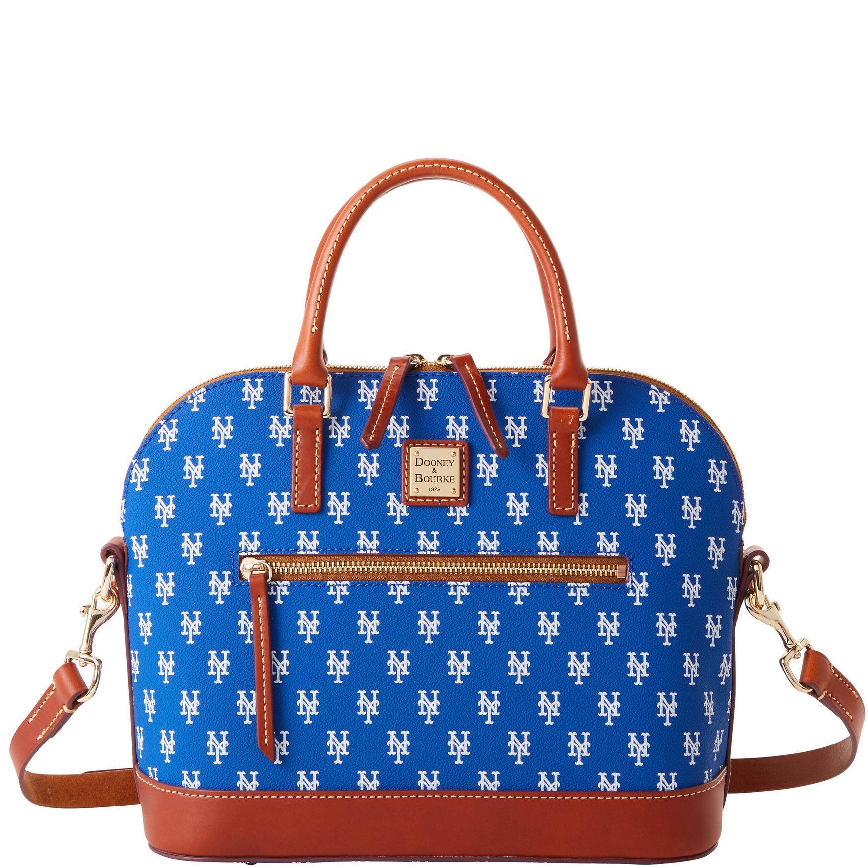 Womens Dooney & Bourke New York Mets Signature Domed Zip Satchel Purse Product Image