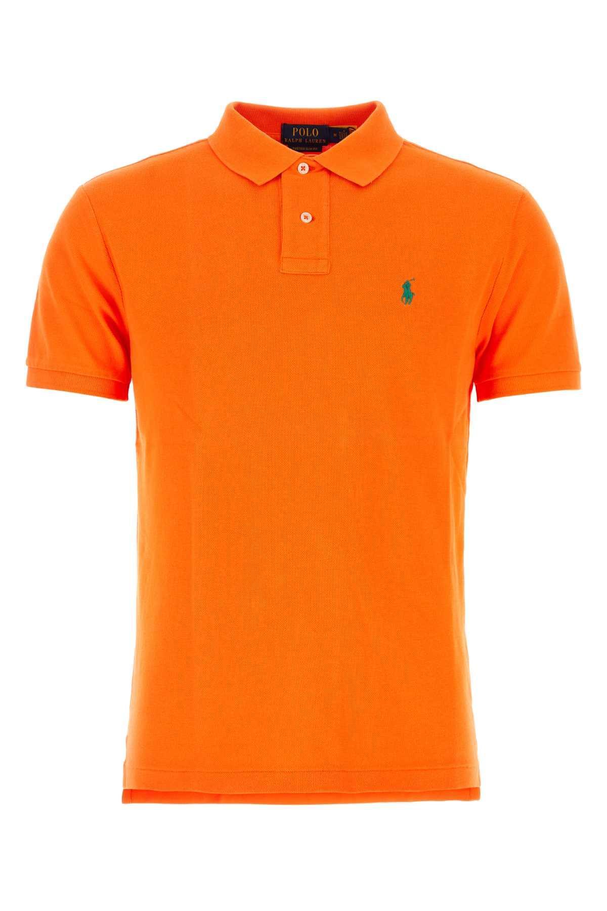 Classic Fit Mesh Polo Shirt In Bright Signal Orange Product Image