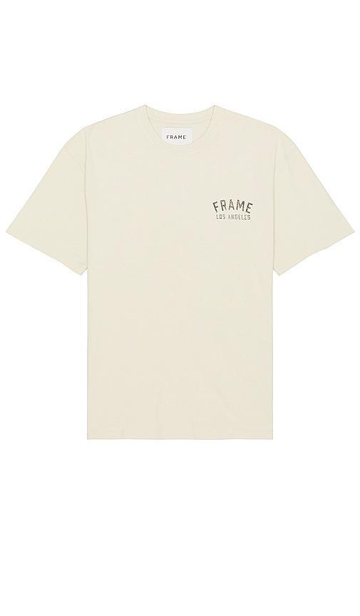 FRAME Vintage Print Short Sleeve Tee in Cream Product Image