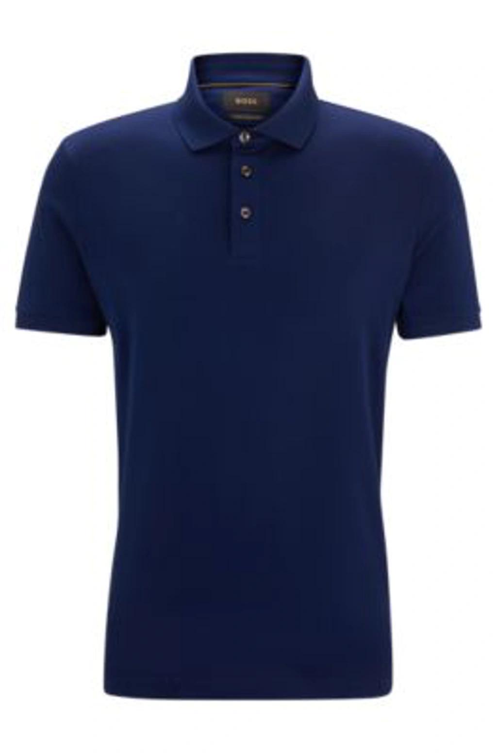 Regular-fit Polo Shirt In Mercerized Italian Cotton In Light Blue Product Image