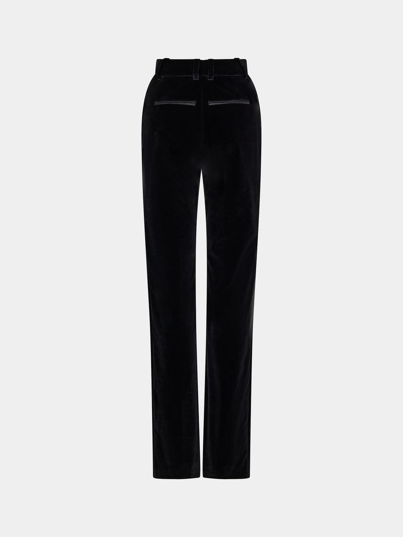 Velvet pants with crystal detail Product Image