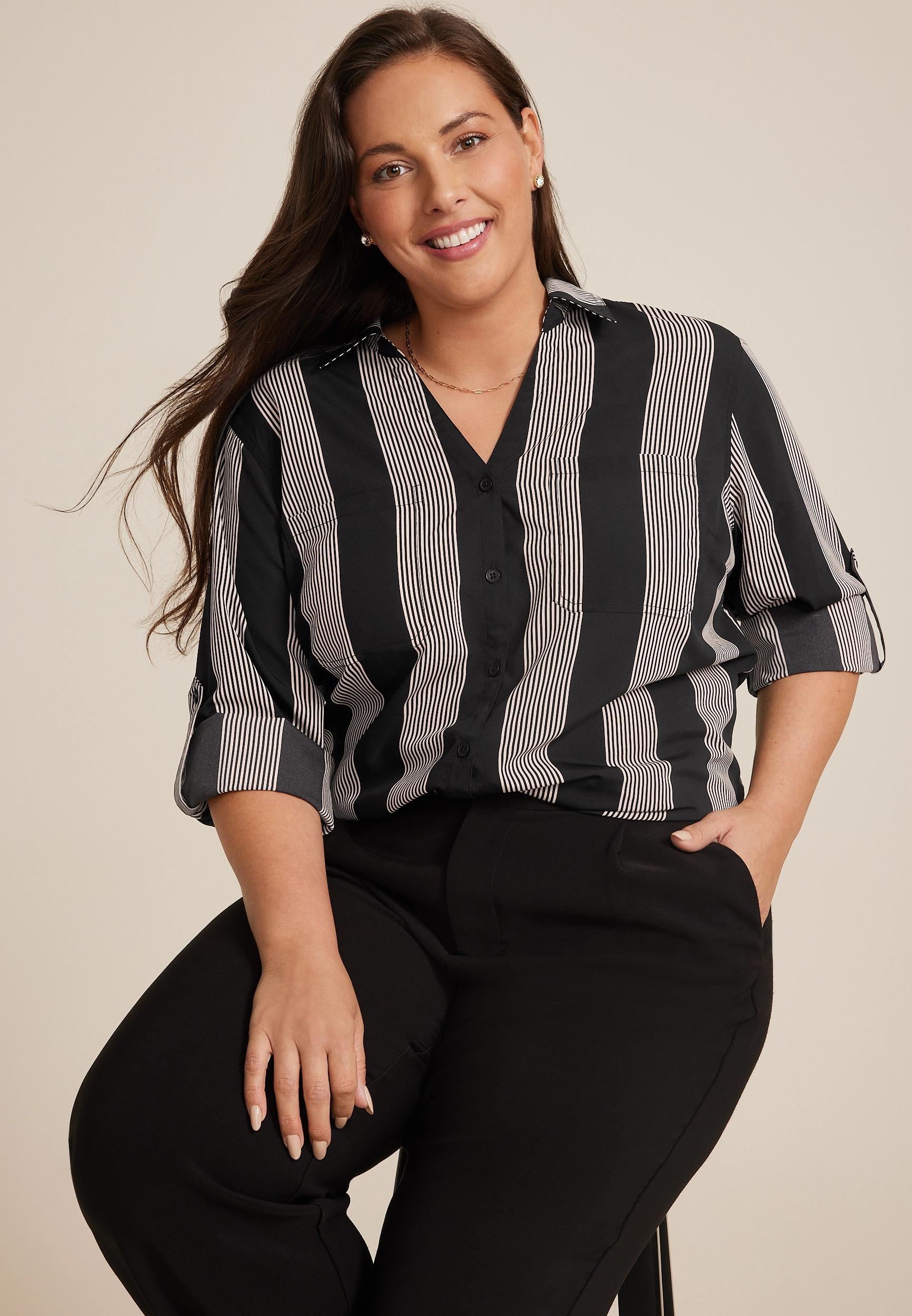 Maurices 3X Plus Size Womens Winona Button Down Blouse Product Image