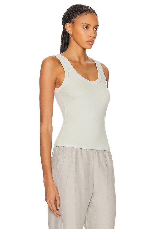 Enza Costa Supima Rib Scoop Tank Top in Grey Product Image