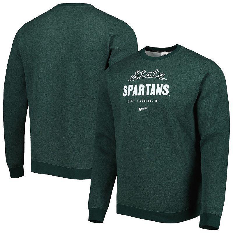 Mens Nike Heather Michigan State Spartans Vault Stack Club Fleece Pullover Sweatshirt Product Image