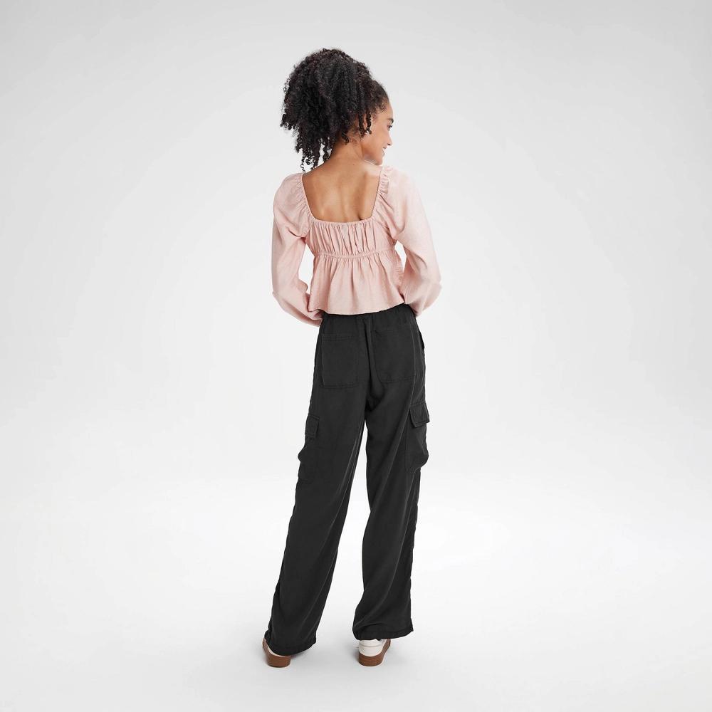 Women's High-Rise Straight Leg Cargo Pants - Wild Fable™ Black M Product Image