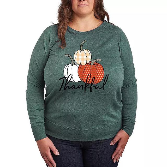 Plus Size Thankful Pumpkins Lightweight French Terry Sweatshirt, Womens Product Image