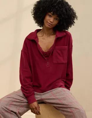 Aerie Softest Quarter Zip Sweatshirt Product Image