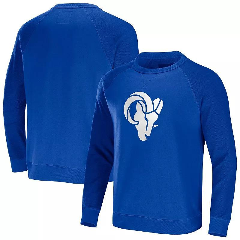 Mens NFL x Darius Rucker Collection by Fanatics Royal Los Angeles Rams Distressed Lightweight Pullover Sweatshirt Product Image