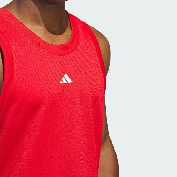 adidas Basketball Legends Tank Top, Mens Better Red White Product Image