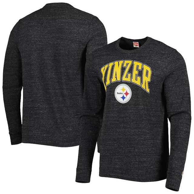 Mens Homage Charcoal Pittsburgh Steelers Hyper Local Tri-Blend Long Sleeve T-Shirt Product Image