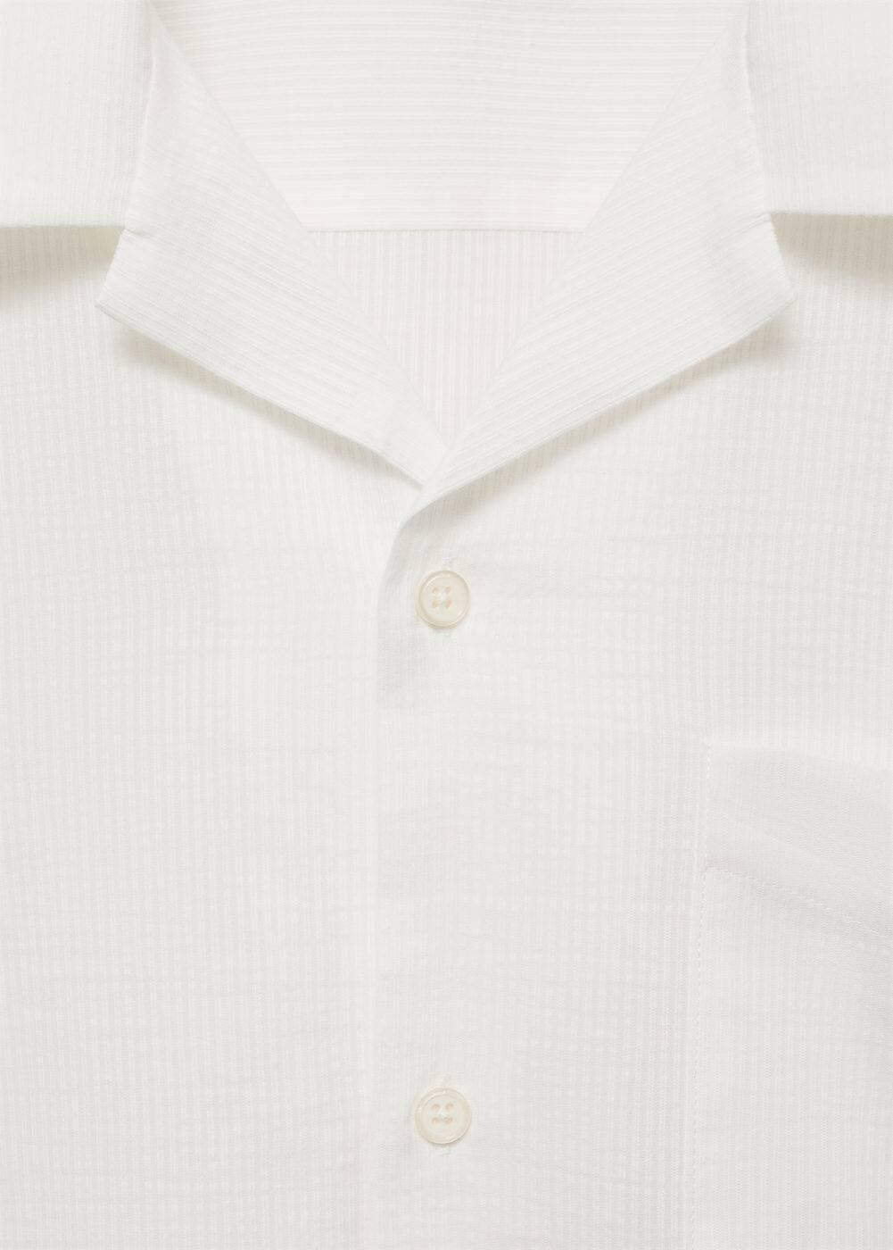 MANGO MAN - Regular-fit 100% seersucker cotton shirt whiteMen Product Image