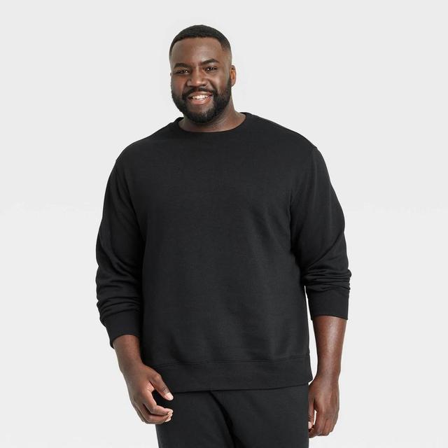 Mens Big & Tall Regular Fit Crewneck Pullover Sweatshirt - Goodfellow & Co Black XXLT Product Image