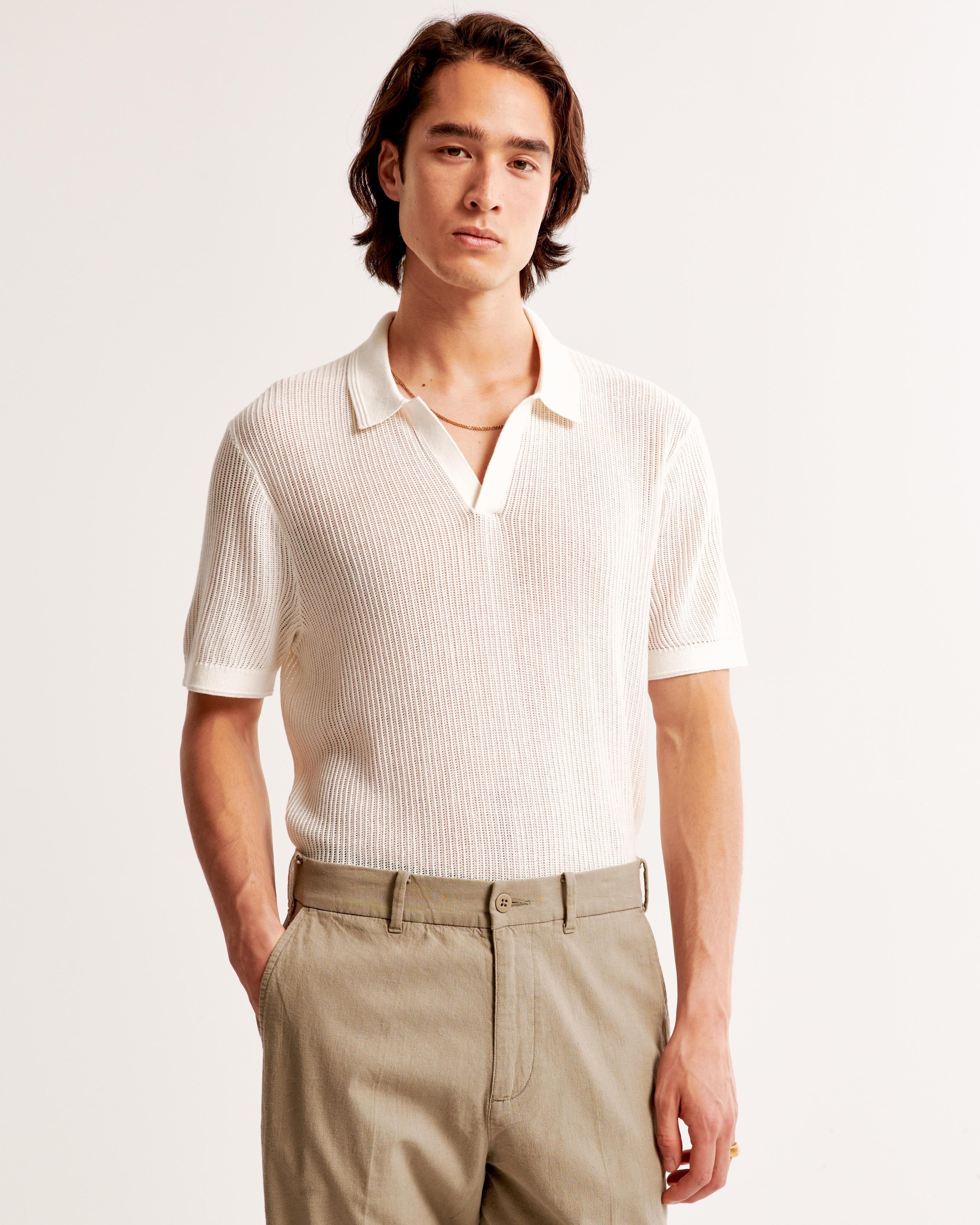 Open Stitch Johnny Collar Sweater Polo Product Image