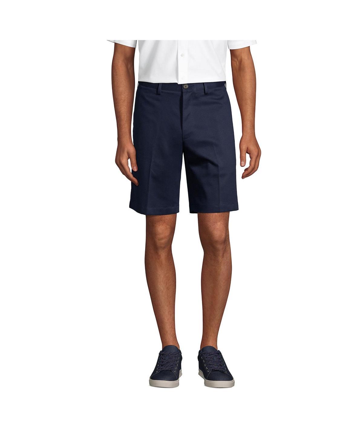 Mens Lands End Comfort-Waist Classic-Fit 9-inch No-Iron Chino Shorts Blue Product Image