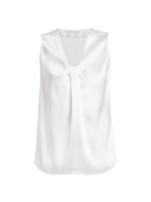 Womens Sleeveless Satin Blouse Product Image