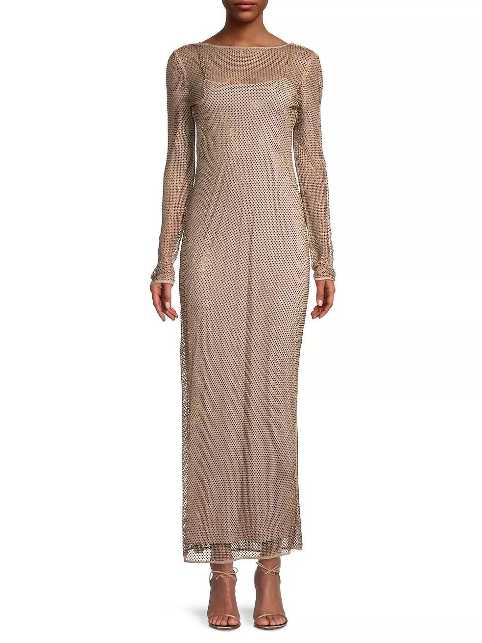 Lulu Studded Mesh Maxi Dress Product Image