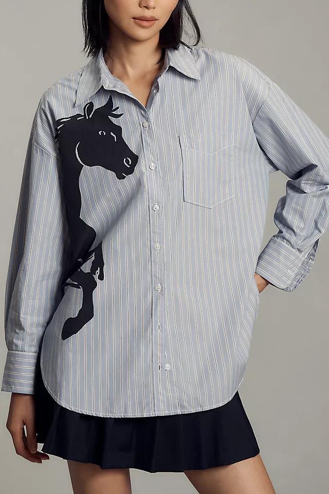 Maeve Horse Silhouette Buttondown Shirt Product Image