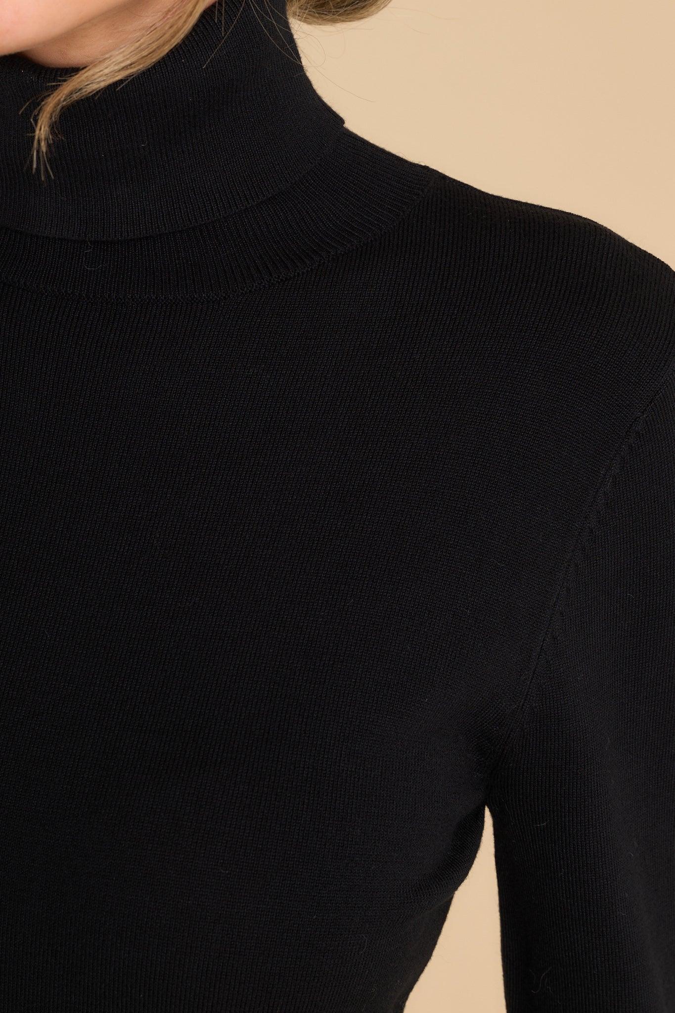 Comfortable Charm Black Turtleneck Sweater Product Image