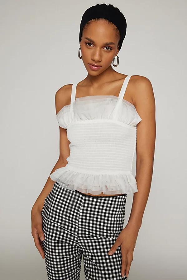 Steve Madden Rhiannon Smocked Cropped Top Womens at Urban Outfitters Product Image