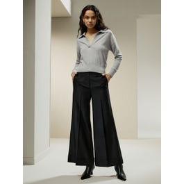 Wide leg silk-lined Wool Trousers Product Image