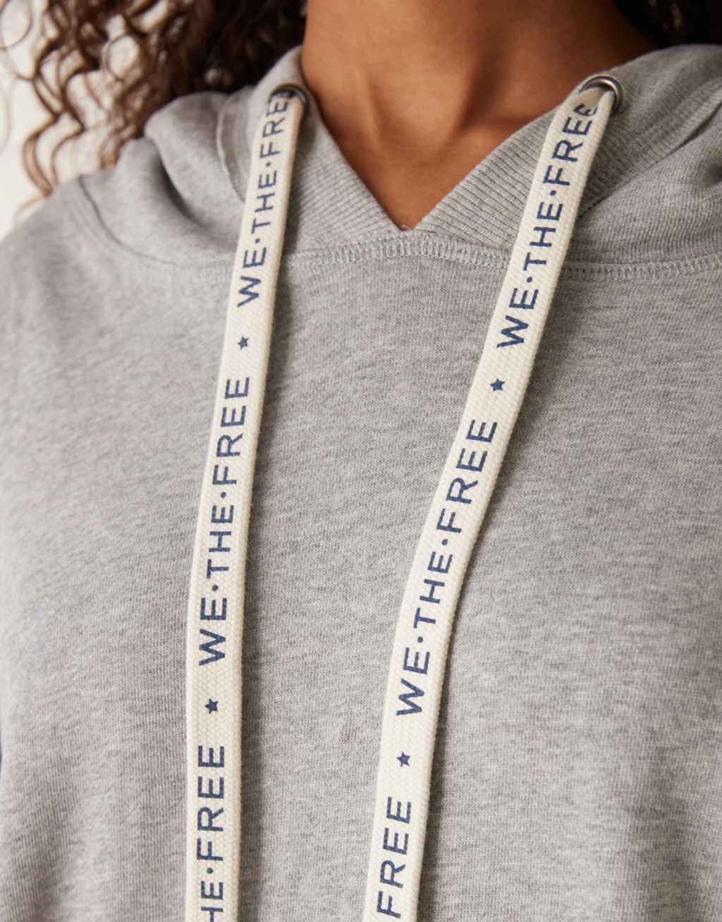 Free People oversized longline hoodie in gray heather Product Image