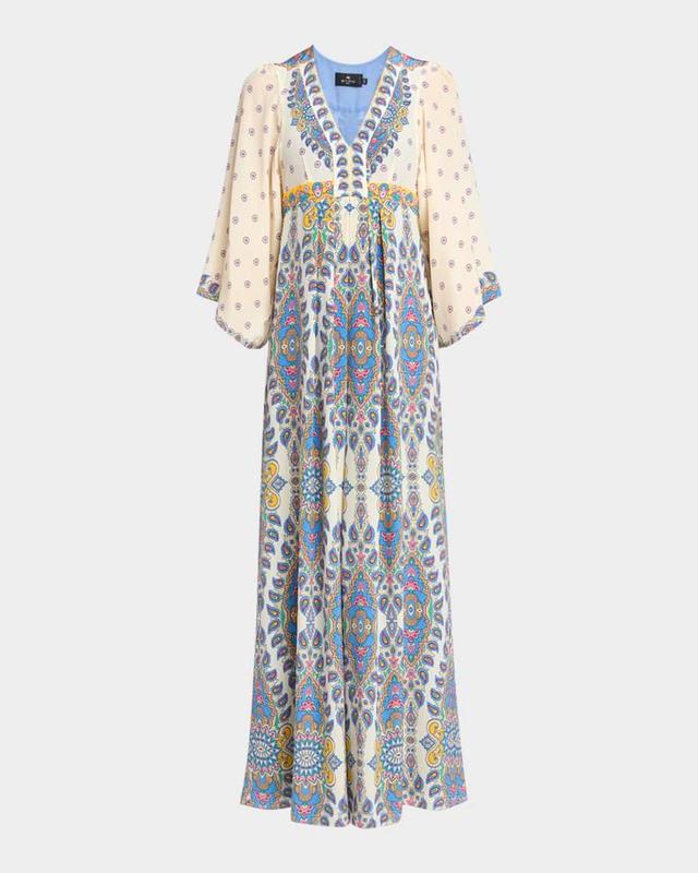 Paisley Silk Maxi Dress Product Image