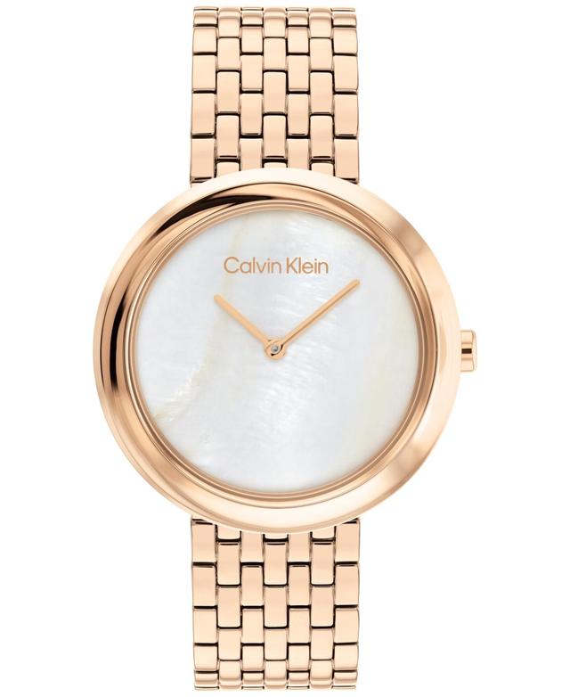 Calvin Klein Womens 2H Quartz Carnation Gold-Tone Stainless Steel Bracelet Watch 34mm Product Image