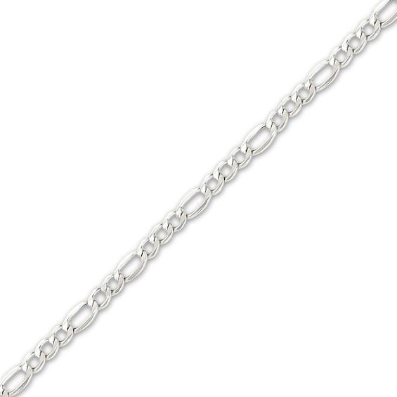 Men's 5.8mm Figaro Chain Necklace in Hollow 14K White Gold - 22" Product Image