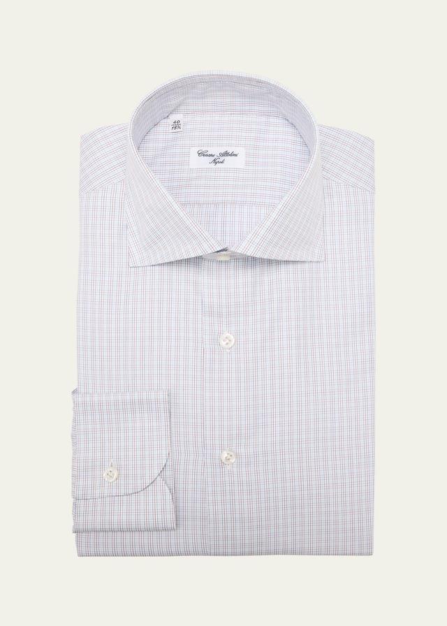 Mens Cotton Graph Check Dress Shirt Product Image