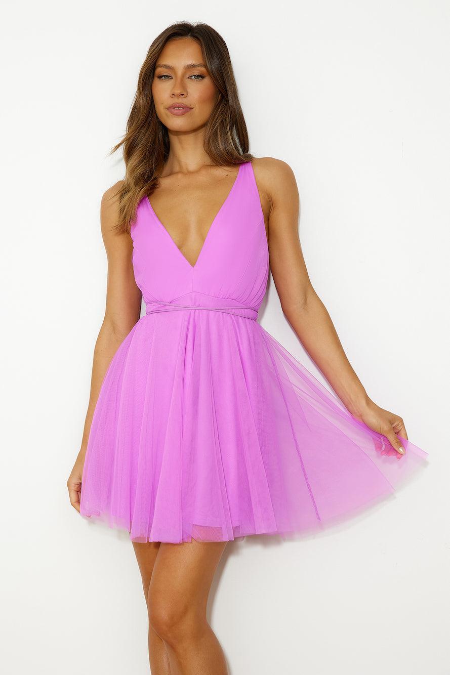 Twirl In Love Tulle Mini Dress Purple Product Image